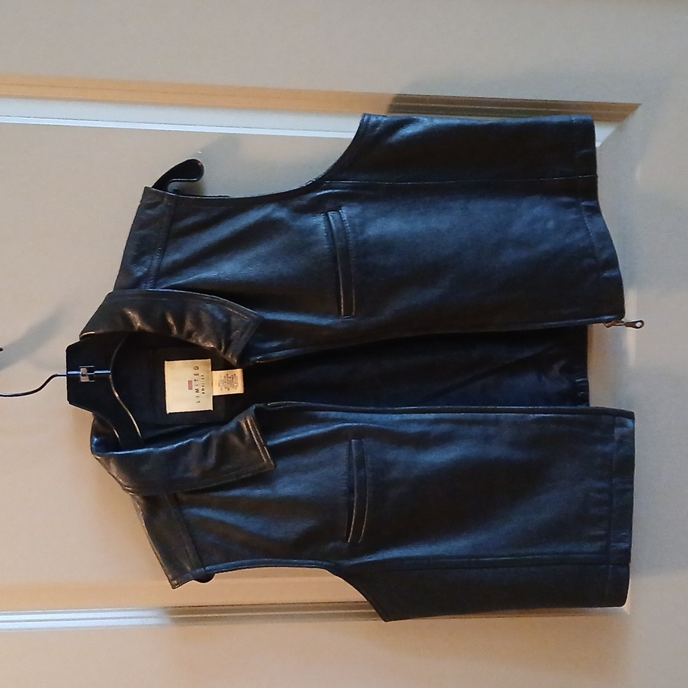 Black leather vest
